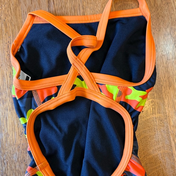 Speedo Youth Competitive Pro LT Swimsuit - Black/Orange/green cami - size 20 - Picture 6 of 8